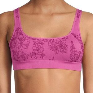 Free People The One Seamless Longline Bralette in floral Fuchsia Festival